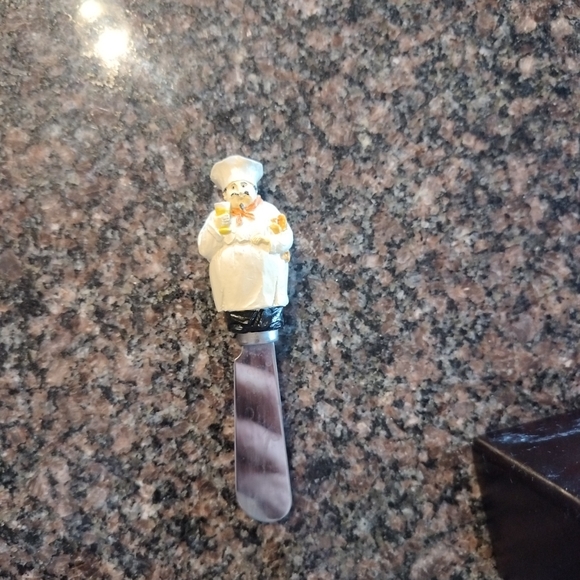 Vintage chef spreading knife set 4 with block - Picture 3 of 5